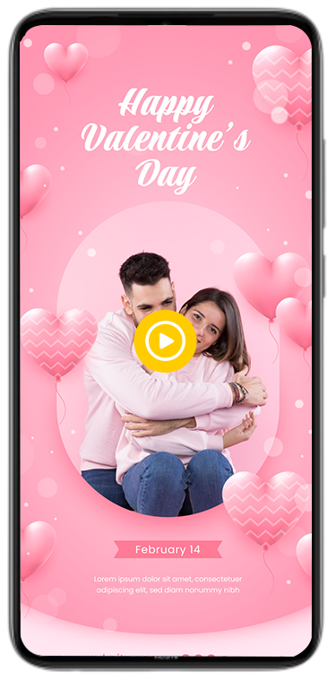 Valentine's Day animated video poster
