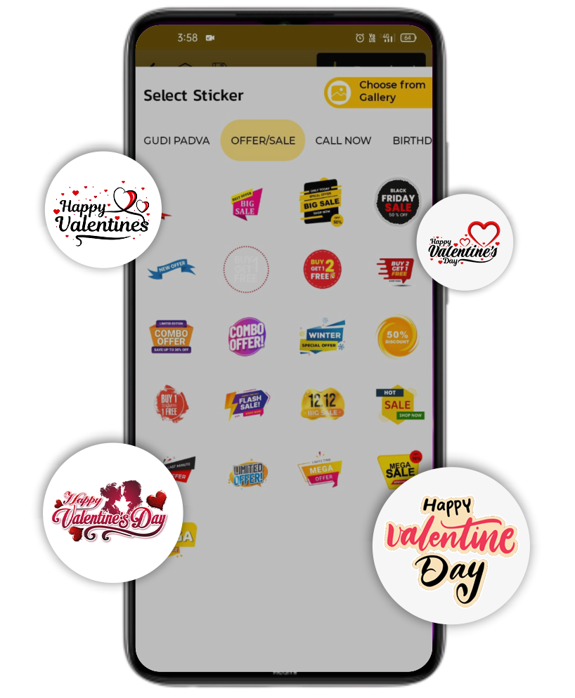 Valentine's Day gif sticker poster