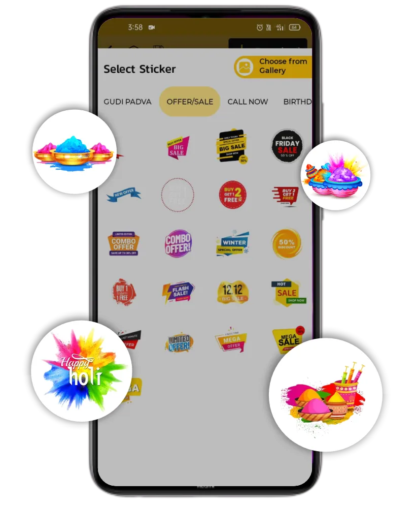 holi gif sticker poster