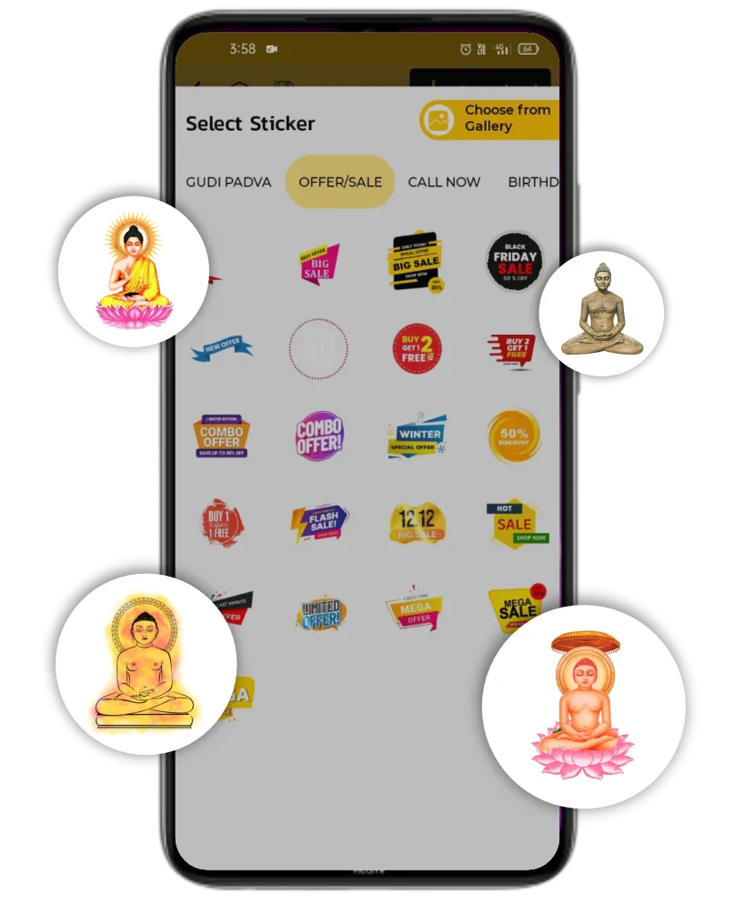 Mahavir jayanti gif sticker poster