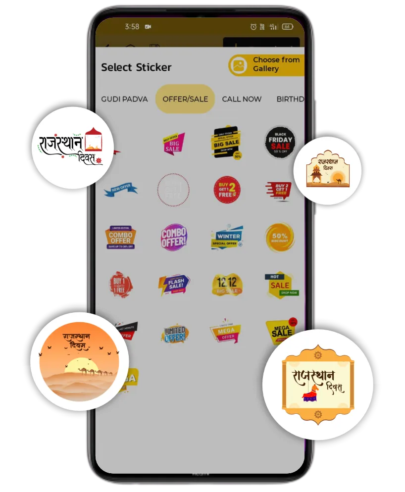 Rajasthan Diwas gif sticker poster