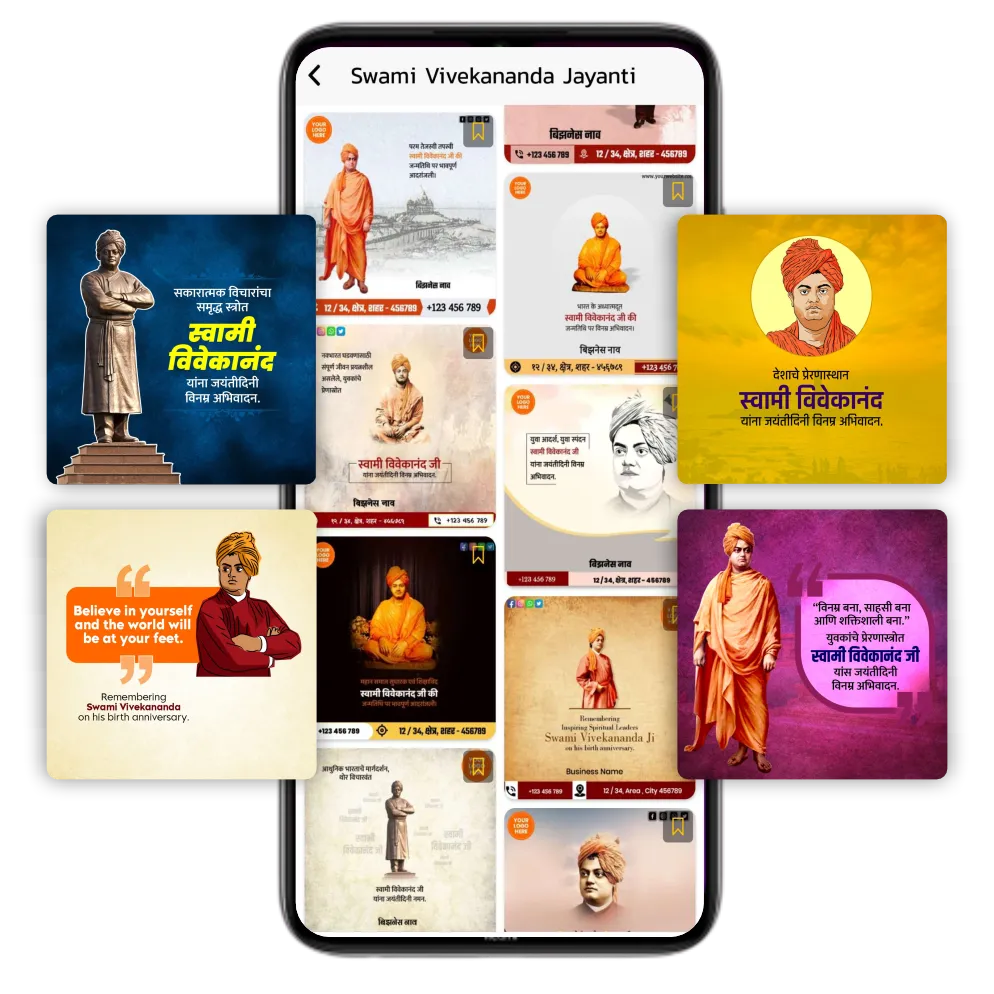 Swami Vivekananda Jayanti business branding poster