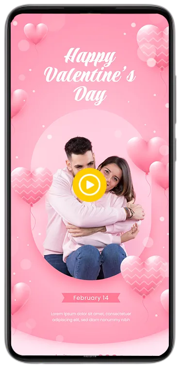 Valentine's Day animated video poster