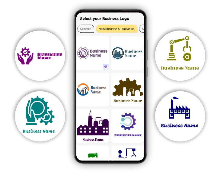 logo for manufacturing and production poster