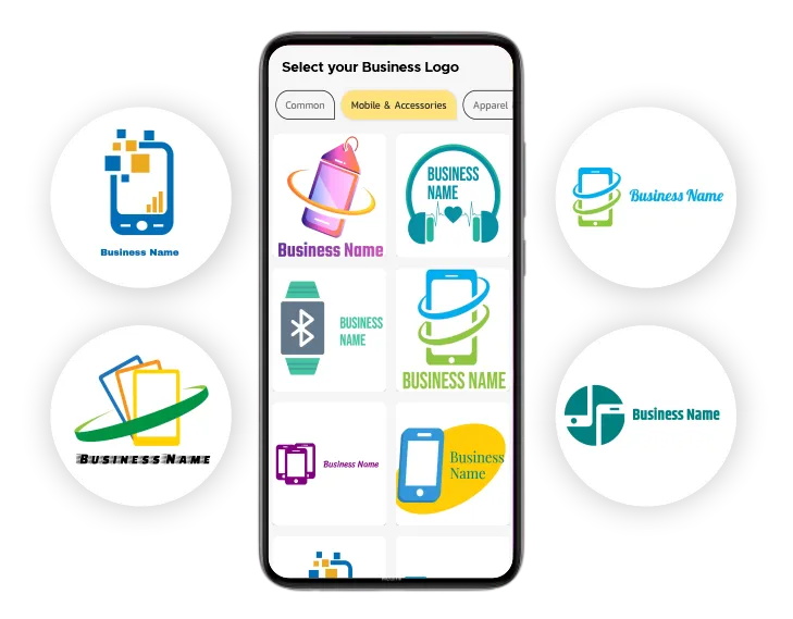 logo for mobile shop poster