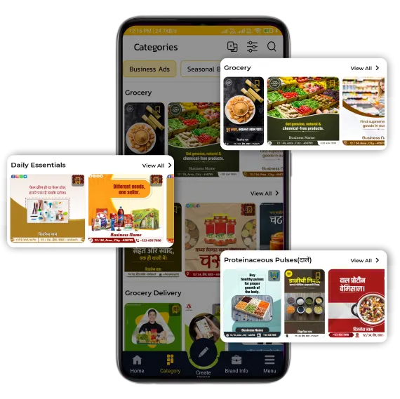 supermarket grocery content poster